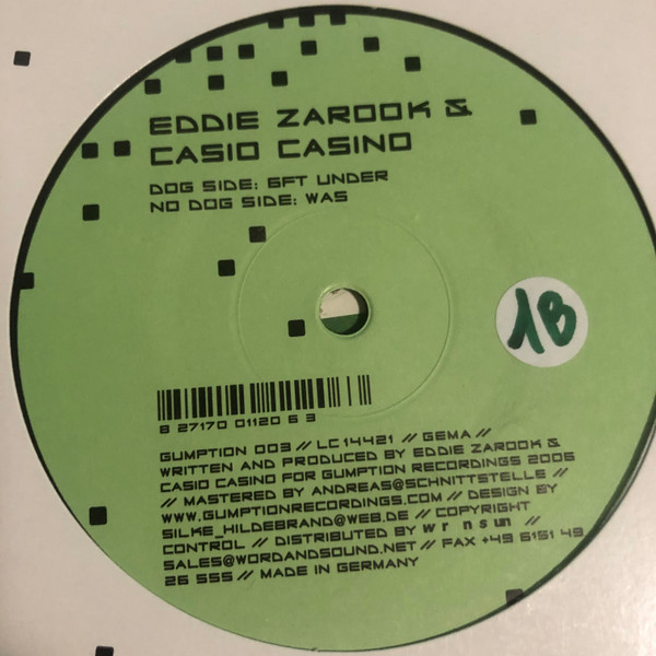 Eddie Zarook & Casio Casino - 6ft Under / Was | Gumption Recordings (GUMPTION 003)