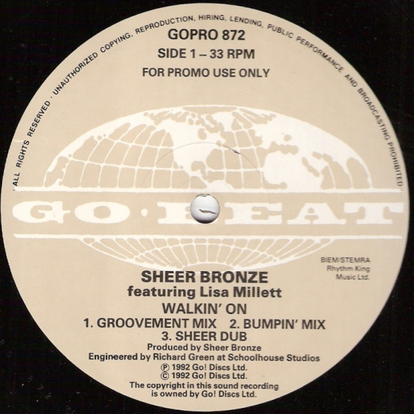 Sheer Bronze featuring Lisa Millett - Walkin' On | Go! Beat (GOPRO 872)