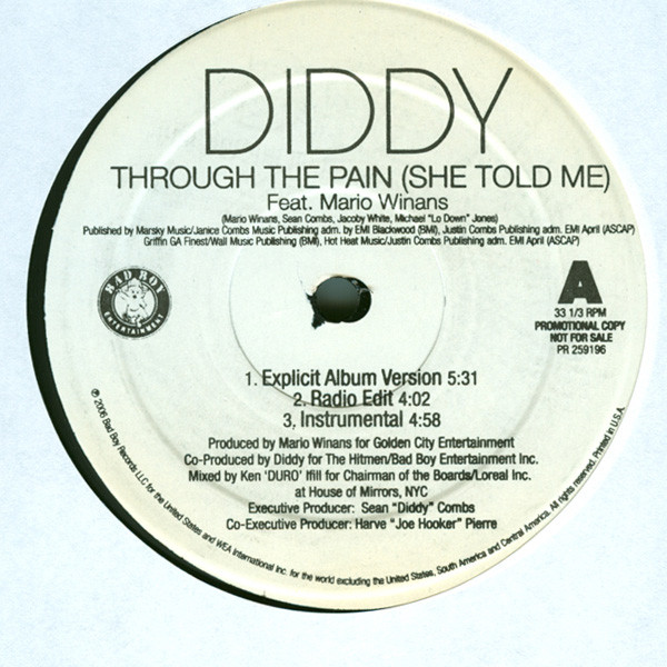 P. Diddy - Through The Pain (She Told Me) | Bad Boy Entertainment (PR 259196)