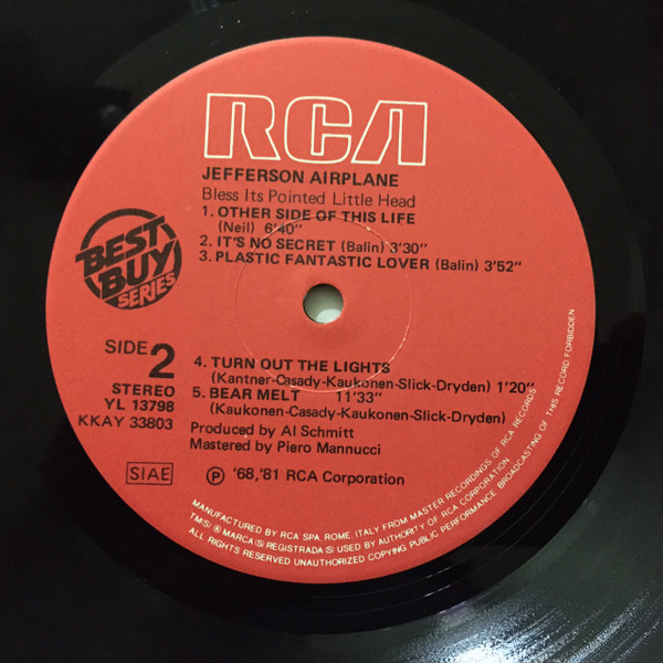 Jefferson Airplane - Bless Its Pointed Little Head | RCA (YL 13798) - 4 Jefferson Airplane - Bless Its Pointed Little Head | RCA (YL 13798) - 4