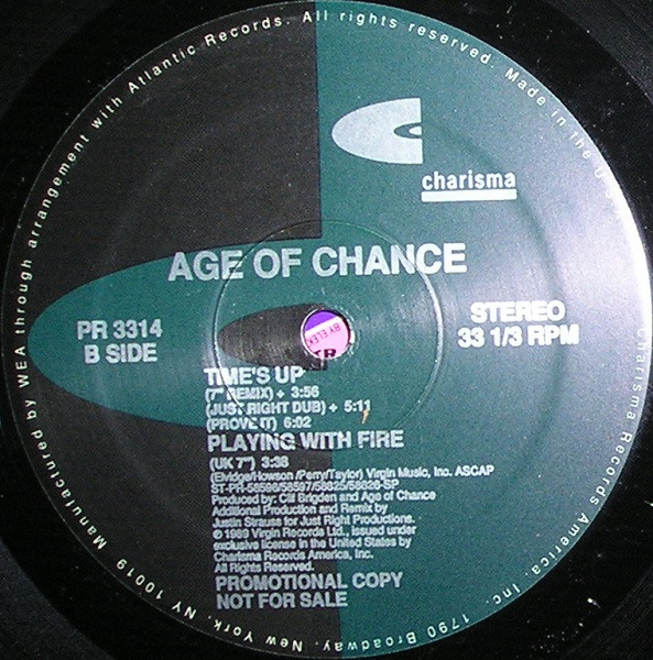 Age Of Chance - Time’s Up (Remixes) | Charisma (PR 3314) - 2