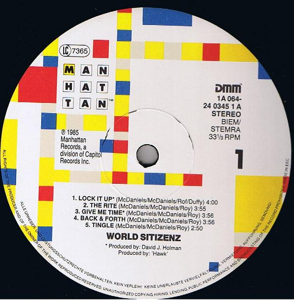 World Sitizenz - World Sitizenz | Manhattan Records (1A 064-24 0345 1) World Sitizenz - World Sitizenz | Manhattan Records (1A 064-24 0345 1)