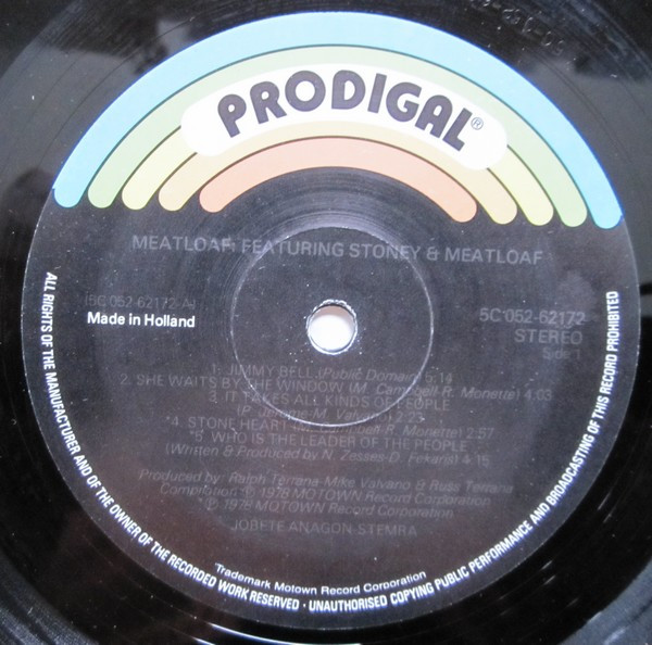 Meat Loaf - Featuring Stoney & Meatloaf | Prodigal (5C 052-62172) - 3