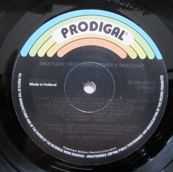 Meat Loaf - Featuring Stoney & Meatloaf | Prodigal (5C 052-62172) - 4