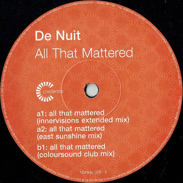 De Nuit - All That Mattered | Credence (12credjy 029) - 4 De Nuit - All That Mattered | Credence (12credjy 029) - 4