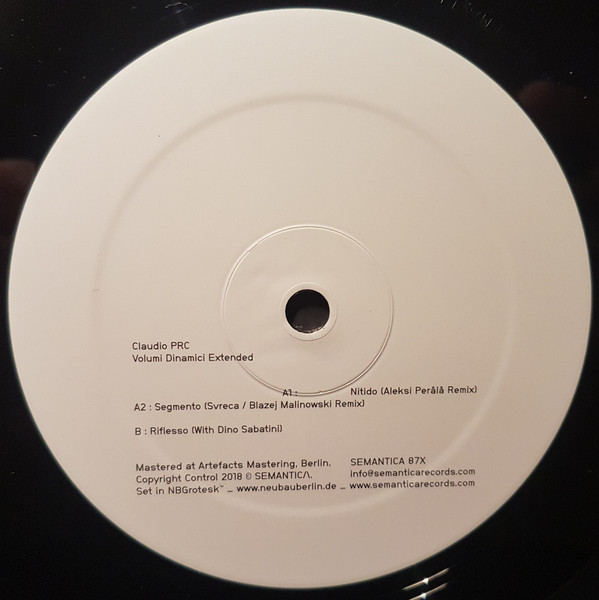 Claudio PRC - Volumi Dinamici Extended | Semantica Records (SEMANTICA 87X) - main