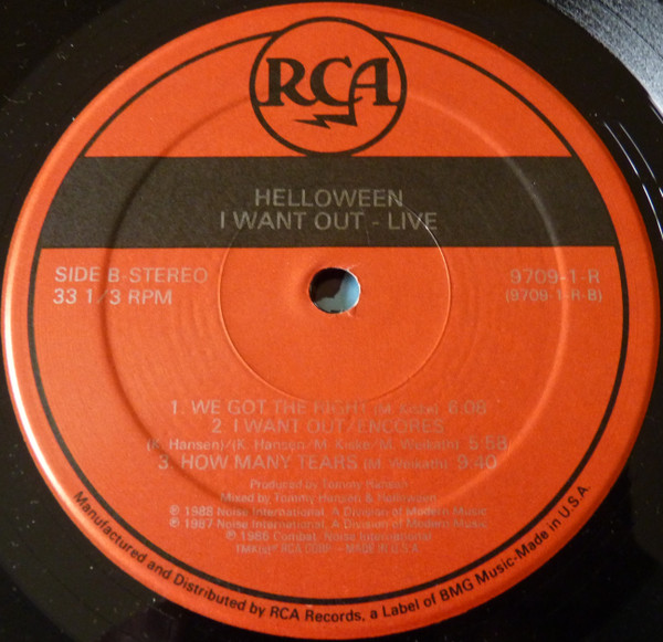 Helloween - I Want Out - Live | RCA (9709-1-R) - 4 Helloween - I Want Out - Live | RCA (9709-1-R) - 4