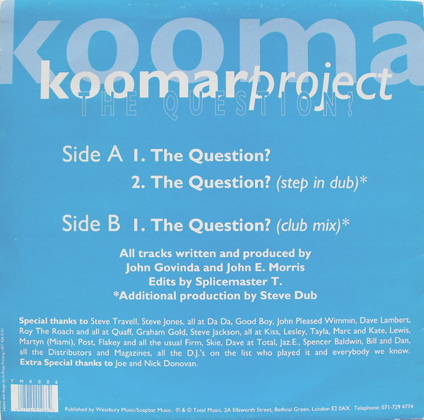 The Koomar Project - The Question? | Total Music Records (TMR 006) - 2
