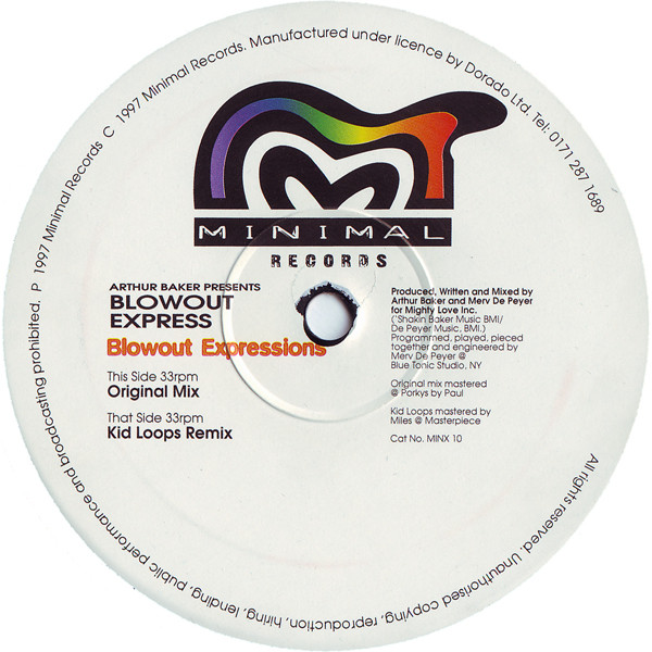 Arthur Baker  &  Blowout Express - Blowout Expressions | Minimal Records (MINX 10) - 2
