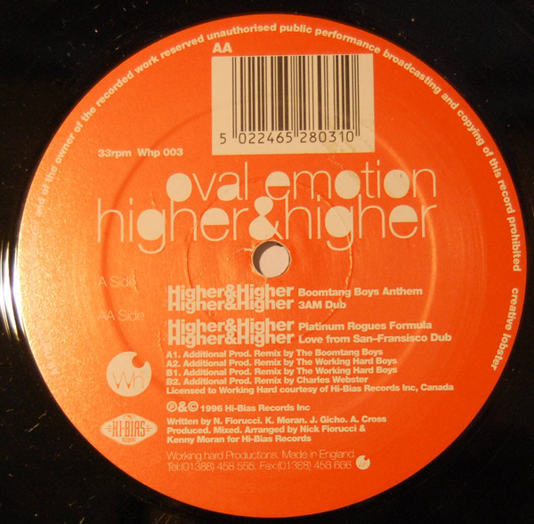 Oval Emotion - Higher & Higher | Working Hard Productions (WHP 003)