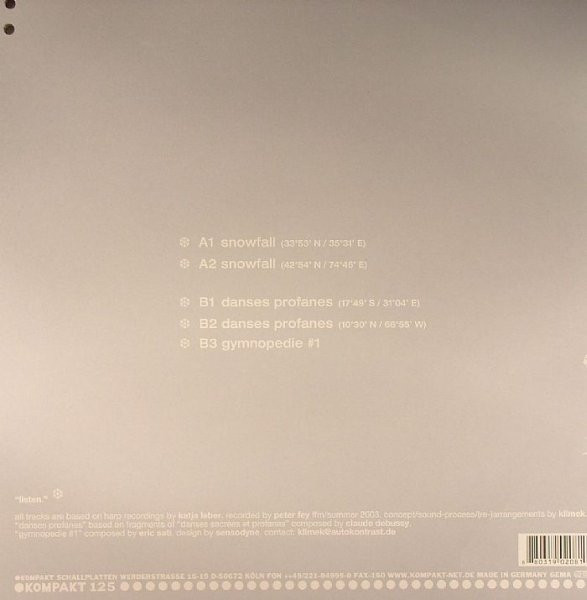 Klimek - Listen, The Snow Is Falling | Kompakt (KOM 125) - 2