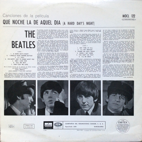 The Beatles - Que Noche La De Aquel Día | Odeon (1J 060-04.145 M) - 2 The Beatles - Que Noche La De Aquel Día | Odeon (1J 060-04.145 M) - 2