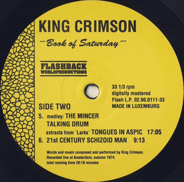 King Crimson - Book Of Saturday | Flashback World Productions (Flash 02.90.0111-33) - 4 King Crimson - Book Of Saturday | Flashback World Productions (Flash 02.90.0111-33) - 4