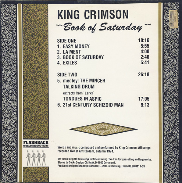 King Crimson - Book Of Saturday | Flashback World Productions (Flash 02.90.0111-33) - 2 King Crimson - Book Of Saturday | Flashback World Productions (Flash 02.90.0111-33) - 2