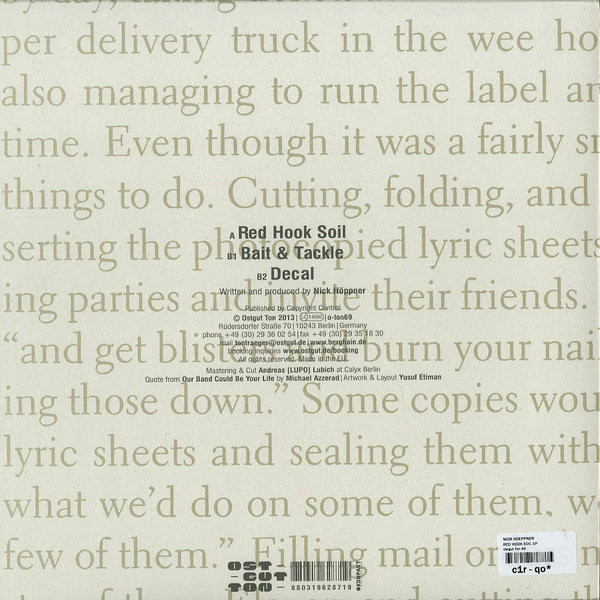 Nick Höppner - Red Hook Soil EP | Ostgut Ton (o-ton69) - 2