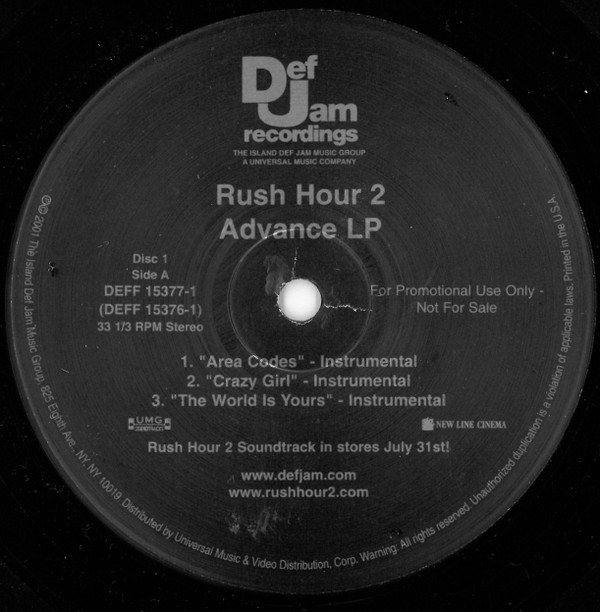 Various - Rush Hour 2 Advance LP | Def Jam Recordings (DEFF 15376-1) Various - Rush Hour 2 Advance LP | Def Jam Recordings (DEFF 15376-1)