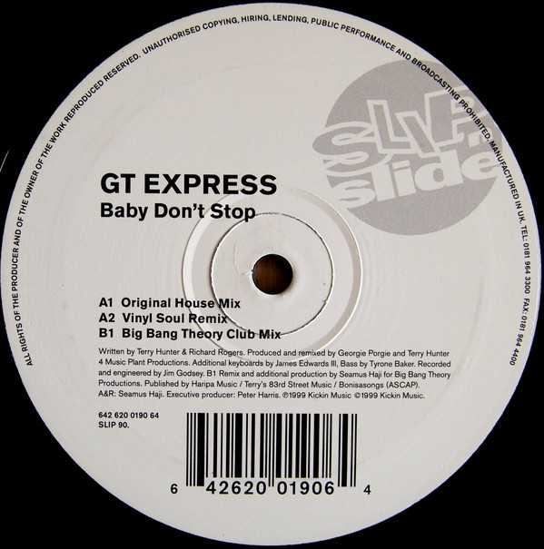 GT Express - Baby Don't Stop | Slip 'n' Slide (SLIP 90)