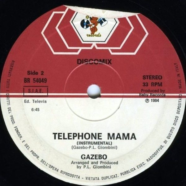 Gazebo - Telephone Mama | Baby Records (BR 54049) - 4 Gazebo - Telephone Mama | Baby Records (BR 54049) - 4