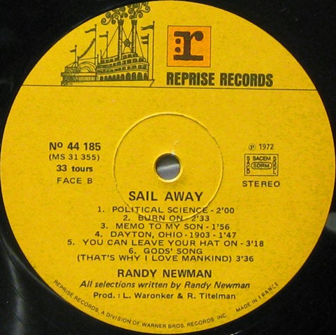 Randy Newman - Sail Away | Reprise Records (44 185) - 4