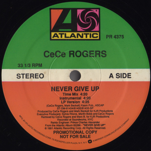 CeCe Rogers - Never Give Up | Atlantic (PR 4375)