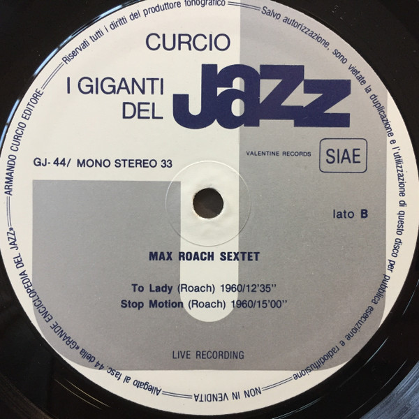 Art Blakey / Freddie Hubbard / Horace Silver / Max Roach - I Giganti Del Jazz Vol. 44 | Curcio (GJ-44) - 4 Art Blakey / Freddie Hubbard / Horace Silver / Max Roach - I Giganti Del Jazz Vol. 44 | Curcio (GJ-44) - 4