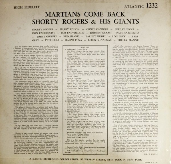 Shorty Rogers And His Giants - Martians Come Back | Atlantic (1232) - 2