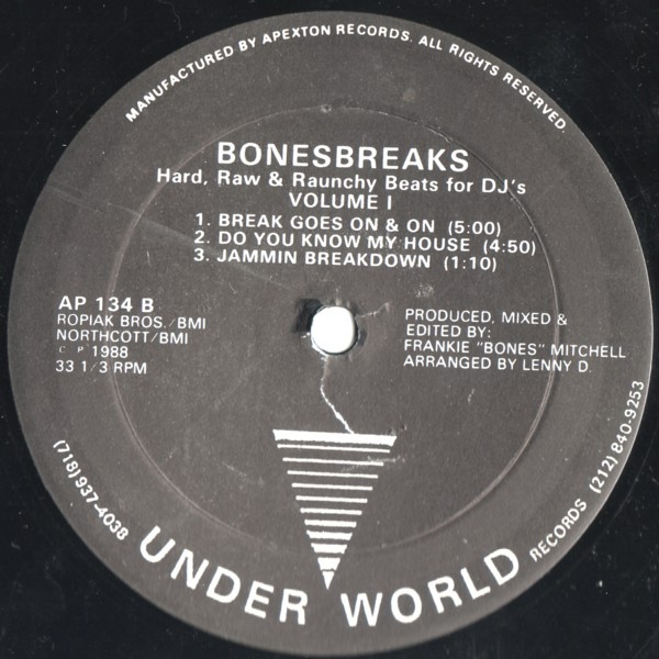 Bonesbreaks - Hard, Raw & Raunchy Beats For DJ's (Volume 1) | Underworld Records (AP 134)
