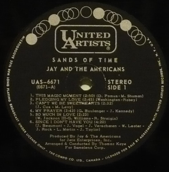 Jay & The Americans - Sands Of Time | United Artists Records (UAS 6671) - 2 Jay & The Americans - Sands Of Time | United Artists Records (UAS 6671) - 2