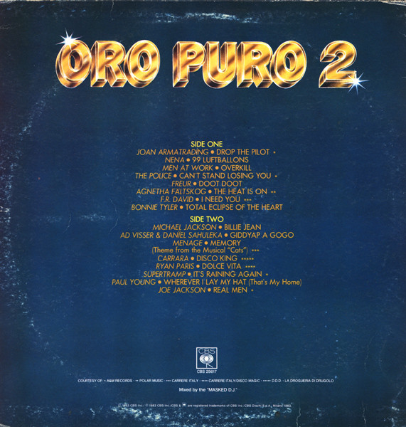 Various - Oro Puro 2 | CBS (CBS 25617) - 2 Various - Oro Puro 2 | CBS (CBS 25617) - 2