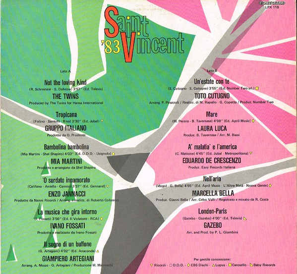Various - Saint Vincent '83 | Fonit Cetra (LPX 118) Various - Saint Vincent '83 | Fonit Cetra (LPX 118)