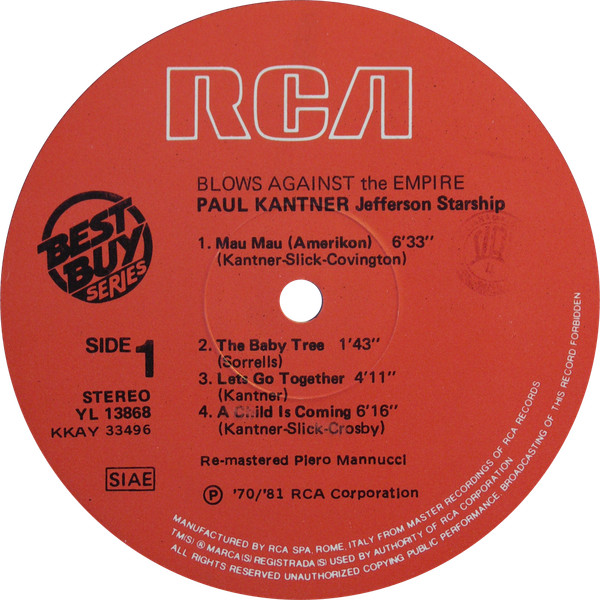 Paul Kantner / Jefferson Starship - Blows Against The Empire | RCA (YL 13868) - 3 Paul Kantner / Jefferson Starship - Blows Against The Empire | RCA (YL 13868) - 3