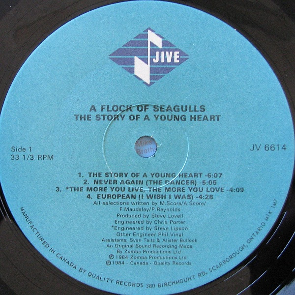 A Flock Of Seagulls - The Story Of A Young Heart | Jive (JV 6614) - 3 A Flock Of Seagulls - The Story Of A Young Heart | Jive (JV 6614) - 3