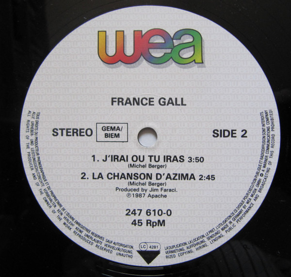 France Gall - Papillon De Nuit | WEA (247 610-0) - 2