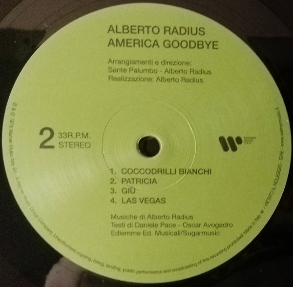 Alberto Radius - America Good-Bye | Warner Music Italy (COM 354) - 4 Alberto Radius - America Good-Bye | Warner Music Italy (COM 354) - 4