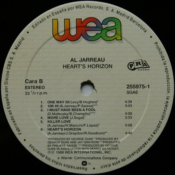 Al Jarreau - Heart's Horizon | WEA (255975-1) - 4