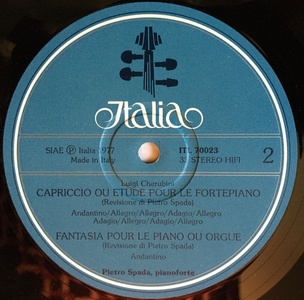Luigi Cherubini - Pietro Spada - Capriccio Ou Etude Pour Le Fortepiano / Fantasia Pour Le Piano Ou Orgue | Italia (ITL 70023) - 4