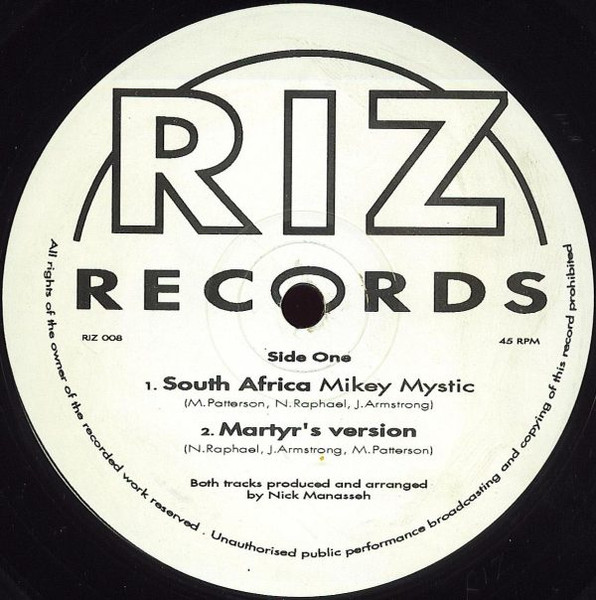 Mikey Mystic / Manasseh Meets The Equalizer - South Africa / SoulJah | Riz Records (RIZ 008) Mikey Mystic / Manasseh Meets The Equalizer - South Africa / SoulJah | Riz Records (RIZ 008)