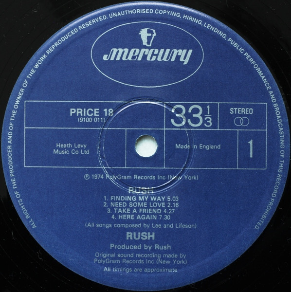 Rush - Rush | Mercury (PRICE 18) - 3