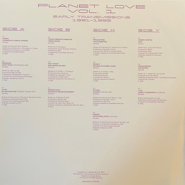 Various - Planet Love Vol. One - Early Transmissions 1991​-​1995 | Safe Trip (ST 021-1 LP) - 2