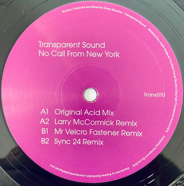 Transparent Sound - No Call From New York | Transparent Sound (TRANS010)