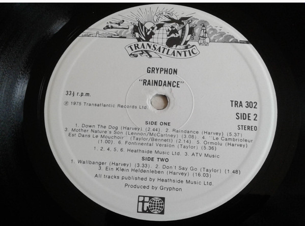 Gryphon - Raindance | Transatlantic Records (TRA 302) - 4