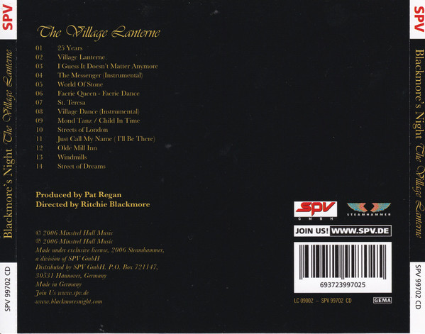 Blackmore's Night - The Village Lanterne | Steamhammer (SPV 99702 CD) - 2 Blackmore's Night - The Village Lanterne | Steamhammer (SPV 99702 CD) - 2
