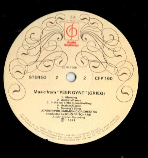 Edvard Grieg - Peter Katin , London Philharmonic Orchestra , John Pritchard - Piano Concerto In A Minor • Peer Gynt Suite | Classics For Pleasure (CFP 160)