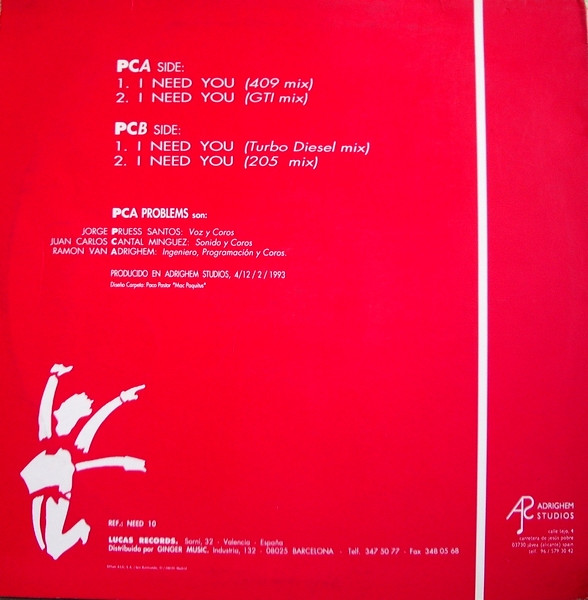 PCA Problems - I Need You | Lucas Records (NEED 10) - 2