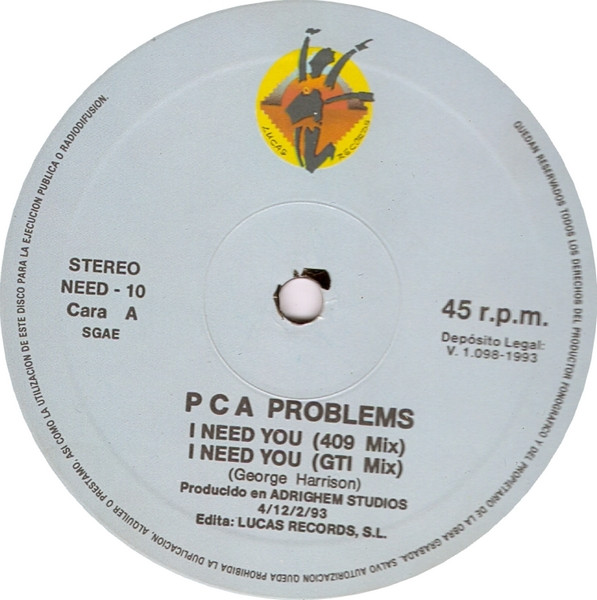 PCA Problems - I Need You | Lucas Records (NEED 10) - 3