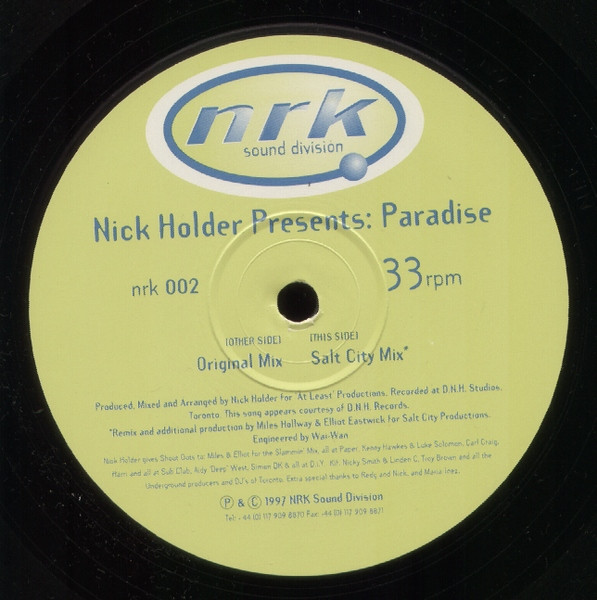 Nick Holder - Paradise | NRK Sound Division (nrk 002)