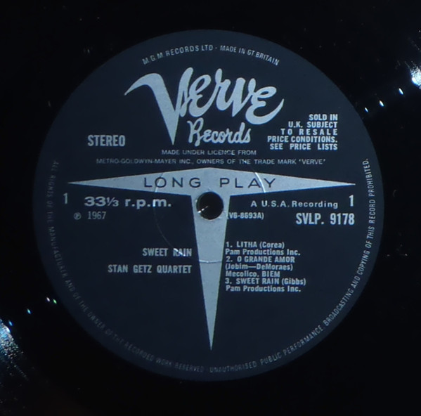 Stan Getz - Sweet Rain | Verve Records (SVLP 9178) - 4