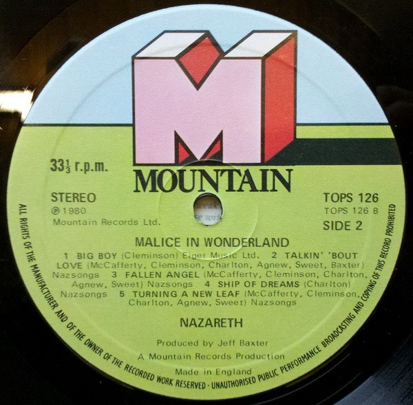 Nazareth - Malice In Wonderland | Mountain (TOPS 126) - 4 Nazareth - Malice In Wonderland | Mountain (TOPS 126) - 4