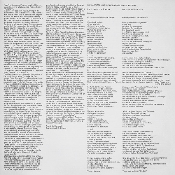 Jean Bollery , Studio Der Frühen Musik , Thomas Binkley - Roman De Fauvel | Die Stimme Seines Herrn (1 C 063-30 103) - 3