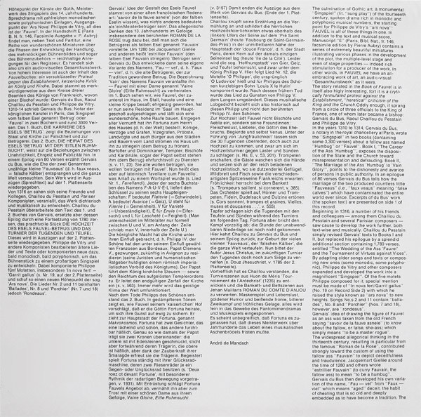 Jean Bollery , Studio Der Frühen Musik , Thomas Binkley - Roman De Fauvel | Die Stimme Seines Herrn (1 C 063-30 103) - 2